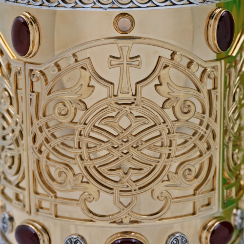 2.7.2369лнпр Сион латунный с натуральными камнями в позолоте фото 4 2.7.2369лнпр Сион латунный с натуральными камнями в позолоте фото 4