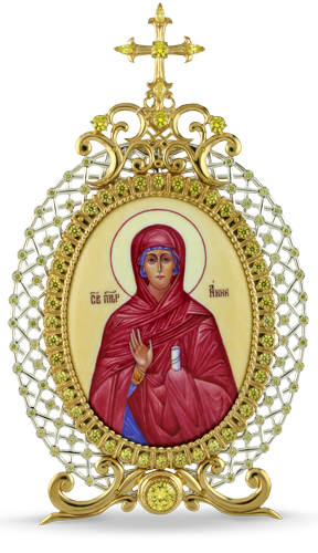 Икона настольная серебряная - святая пророчица  Анна.