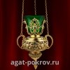 ( 2.7.0883лп )( Лампада )( Юв. Сплав ) (с зелеными камнями)