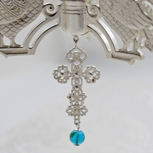 2.7.2375л/91л Лампада подвесная латунная в серебре фото 2 2.7.2375л/91л Лампада подвесная латунная в серебре фото 2