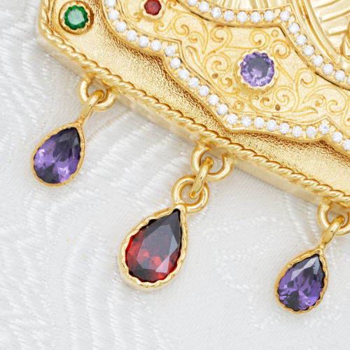 2.7.1634лп-2/1лп-К Архиерейский наперсный комплект в позолоте фото 6