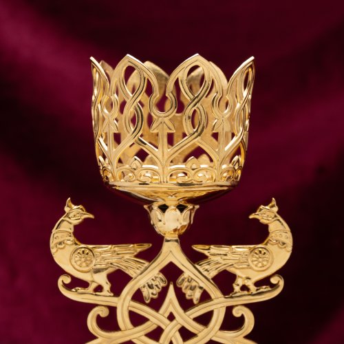 2.7.2871лп-К Набор напрестольный - лампада и подсвечники в позолоте фото 6 2.7.2871лп-К Набор напрестольный - лампада и подсвечники в позолоте фото 6