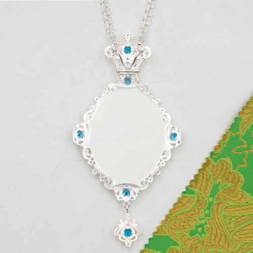 2.7.2563л-2/1л Панагия латунная со вставками в серебрении фото 6 2.7.2563л-2/1л Панагия латунная со вставками в серебрении фото 6