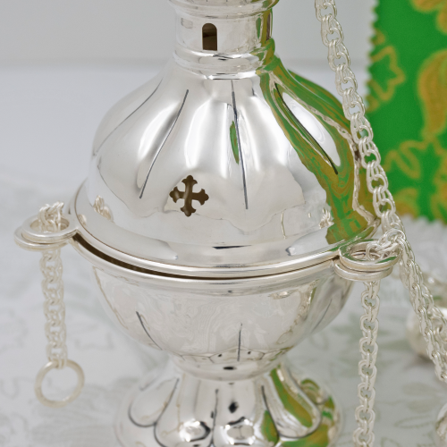 2.7.3021лр Кадило латунное с патинированием в серебрении фото 5