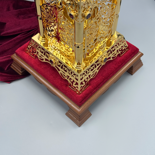 2.7.1515лп-К фото 11 2.7.1515лп-К Дарохранительница латунная с красными камнями в позолоте купить фото 11