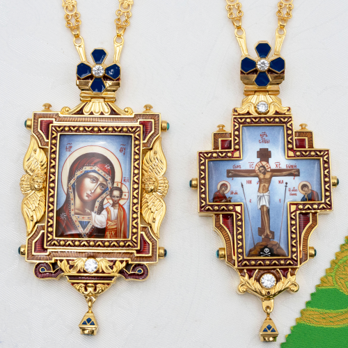 2.7.2708лп-18/155лп-К-М Архиерейский комплект наперсный латунный в позолоте