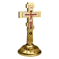 2.7.1017лп-2 Крест латунный в позолоте с принтом