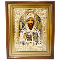 2.14.0184лф Икона настенная в окладе - святой Равноапостольный Кирилл