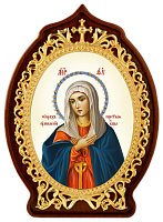 2.78.02122лж Икона настольная латунная - Богородица Умиление.