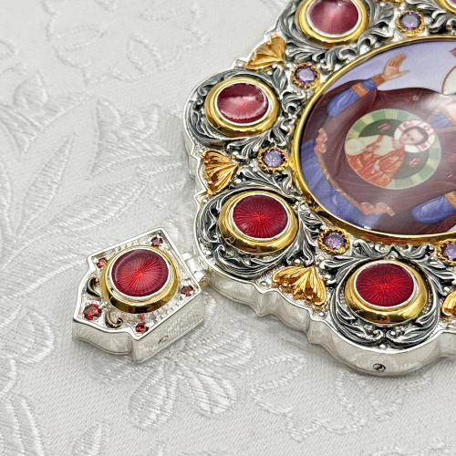 2.7.0987лфэ-2/41лп Панагия латунная в позолоте и серебрении фото 2 2.7.0987лфэ-2/41лп Панагия латунная в позолоте и серебрении фото 2