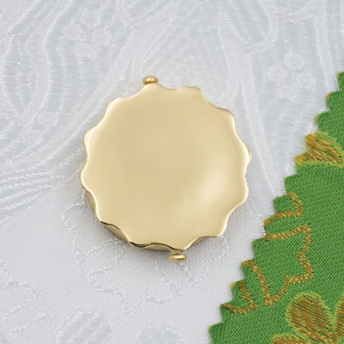 2.7.2923лп Мощевик латунный с красными камнями в позолоте фото 2 2.7.2923лп Мощевик латунный с красными камнями в позолоте фото 2