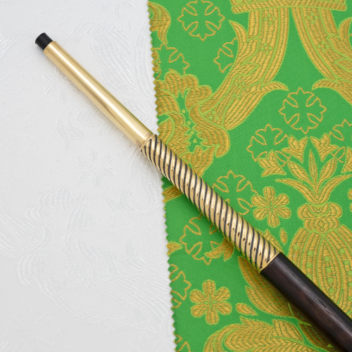 2.7.2443лнпрч Жезл латунный в позолоте и патинированием с натуральными камнями фото 4