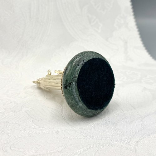 2.13.0063лп Настольная скульптура Сергий Радонежский латунная на подставке из мрамора фото 4