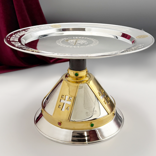 2.7.2440лфч Дискос в серебрении и фрагментарной позолотой фото 2