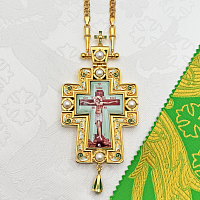 2.10.0426лпэ-2/1лп Крест наперсный в позолоте с эмалью