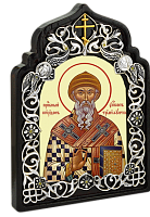 2.78.0889л Икона настольная латунная - святитель Спиридон Тримифунтский.