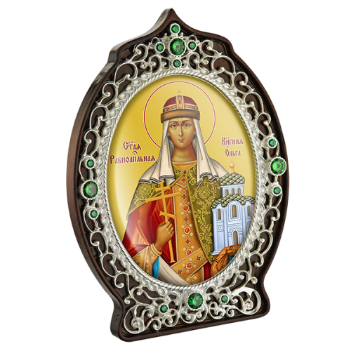 2.78.0932л Икона настольная в серебре - Святая Равноапостольная Великая княгиня Ольга.